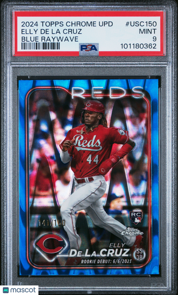 2024 Topps Chrome Update Elly De La Cruz #USC150 Blue Raywave PSA 9