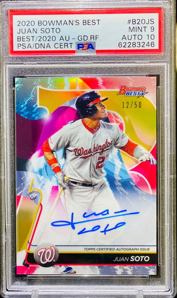 2020 Juan Soto Gold Refractor PSA 9 Auto 10 /50