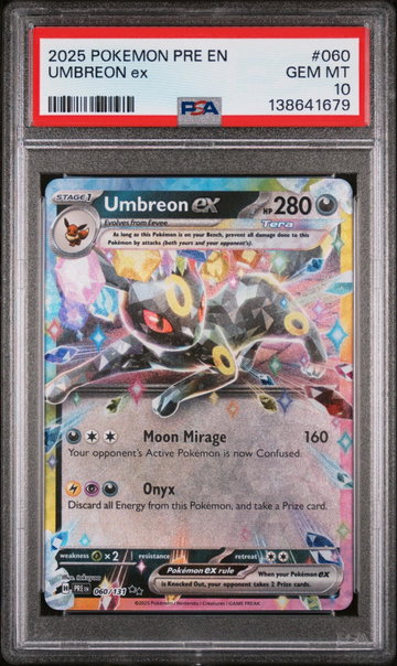 2025 Pokemon Scarlet and Violet Prismatic Evolutions Umbreon Ex #060 PSA 10