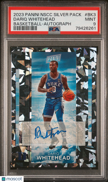 National Sports Collectors Convention Silver Packs Basketball Dariq Whitehead Autograph 25/25 #BK3 PSA 9 Duke Blue Devil