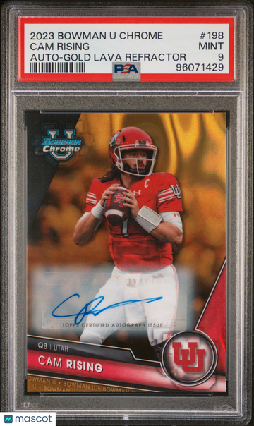 2023 Bowman University Chrome Cam Rising #198 Autograph Gold Lava PSA 9