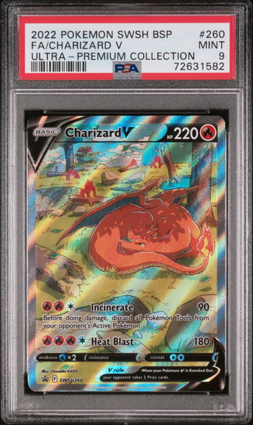 2022 Pokemon Sword and Shield Black Star Promo Ultra Premium Collection Charizard V #260 PSA 9