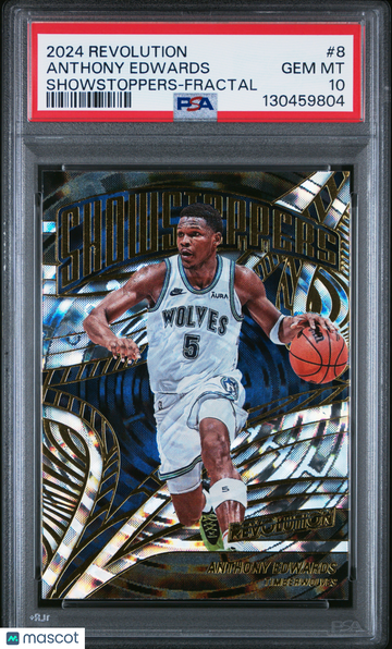 2024 Panini Revolution Showstoppers Anthony Edwards #8 Fractal PSA 10