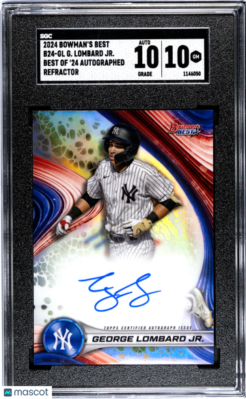 2024 Bowman's Best George Lombard JR. #B24-GL Of '24 Autograph Refractor SGC 10 Auto 10