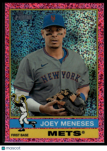 2025 Topps Heritage Joey Meneses #495 Chrome Pink Sparkle Refractor
