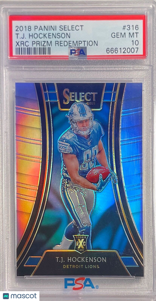 2018 Panini Select XRC Prizm Redemption T. J. Hockenson #316 PSA 10