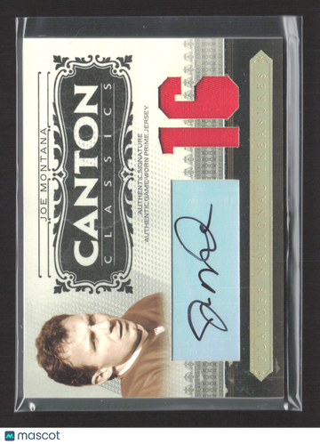 2006 Playoff National Treasures Canton Classics Joe Montana #CC-JM /16 Authentic Game-Worn Prime Jersey Authentic Signat