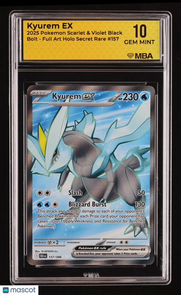 2025 Pokemon Scarlet & Violet Black Bolt Kyurem Holo MBA 10 #157
