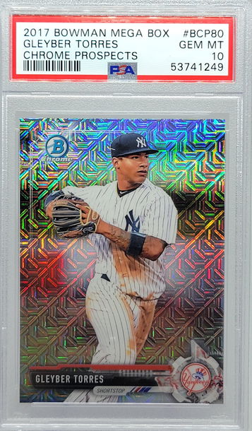 2017 BOWMAN MEGA BOX #BCP80 GLEYBER TORRES CHROME PROSPECTS PSA 10
