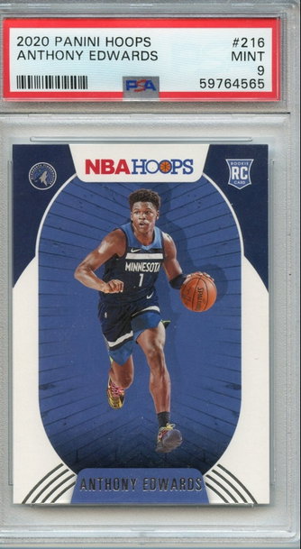 2020-21 Hoops #216 Anthony Edwards RC PSA 9