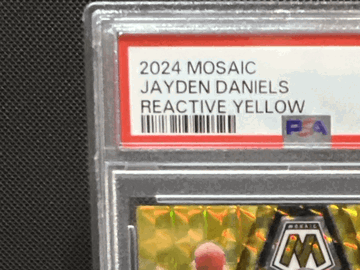 2024 Panini Mosaic Jayden Daniels #302 Reactive Yellow Mosaic Prizm Rookie PSA 9 NFL Trading Card