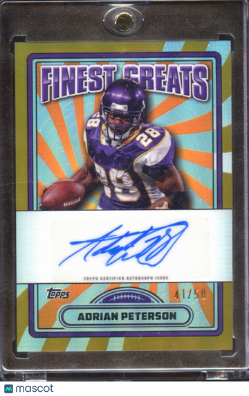 2024 Topps Finest Finest Greats Adrian Peterson #FG-AP Gold Refractor /50