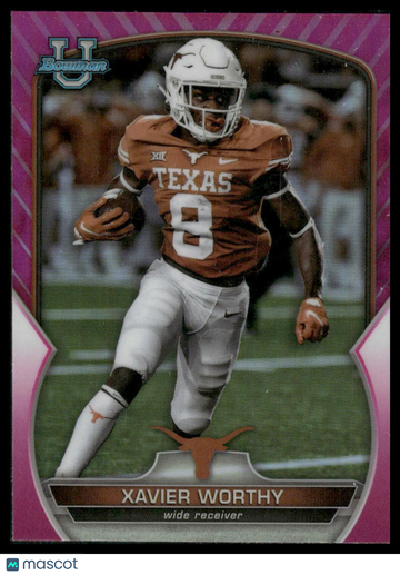 2022 Bowman University Chrome Xavier Worthy #29 Pink Refractor