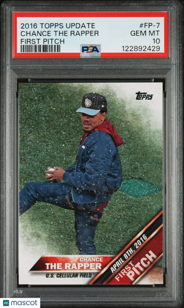 2016 Topps Update First Pitch Chance The Rapper #FP-7 Rookie PSA 10