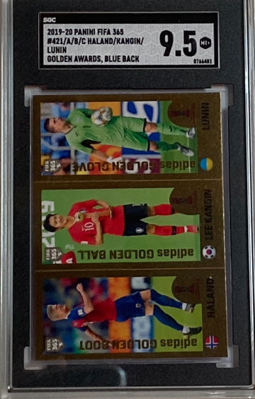 2019-20 Panini FIFA 365 SGC 9.5 Erling Haaland A/B/C #421 Blue Back