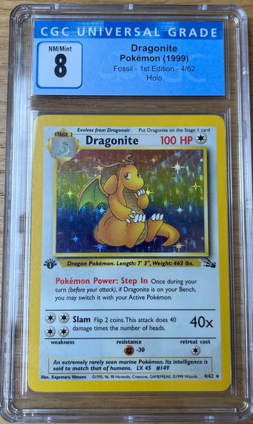 1st Edition Dragonite Holo CGC 8