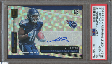 2019 Panini Unparalleled A.J. Brown #245 Autograph Hyper Rookie PSA 10