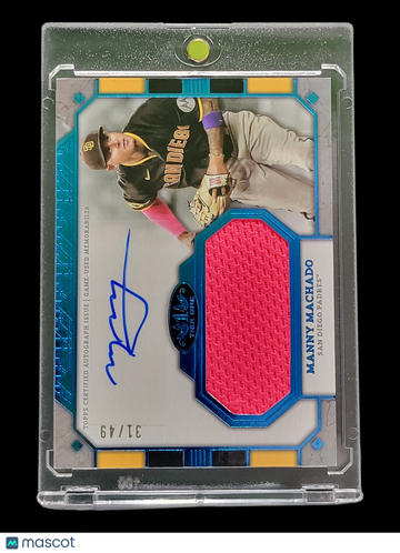2024 Topps Tier One Manny Machado #ATIJR-MMA /49 Jumbo Autographed Relic Card Game-Used Memorabilia