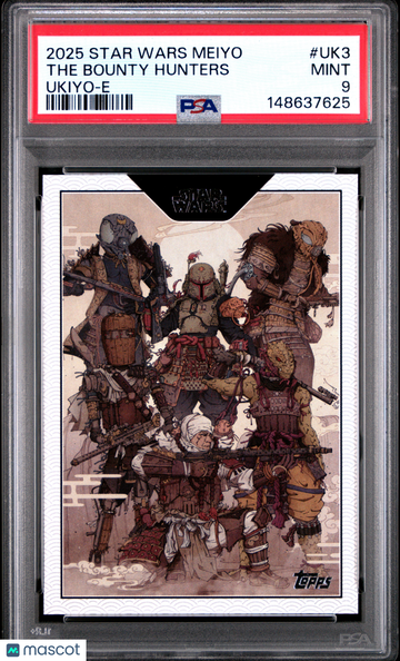 2025 Topps Star Wars Meiyo Ukiyo-E The Bounty Hunters #UK3 PSA 9