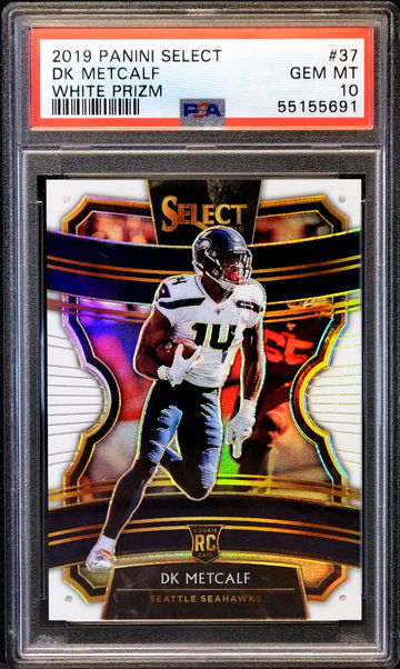 2019 DK METCALF ROOKIE RC 🔥 Select Concourse WHITE Prizm #/35 🔥 PSA 10 - SP!