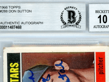 1966 Topps Don Sutton Bill Singer Rookie Stars #288 /Bill Rookie BVG Authentic BAS Auto 10
