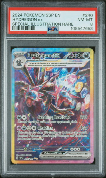2024 Pokemon Scarlet and Violet Surging Sparks Special Illustration Rare Hydreigon Ex #240 PSA 8
