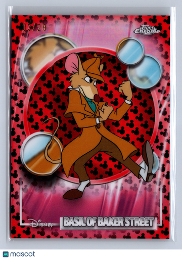 2026 Topps Chrome Disney Basil Of Baker Street Red Black Mickey Refractor /28 #40