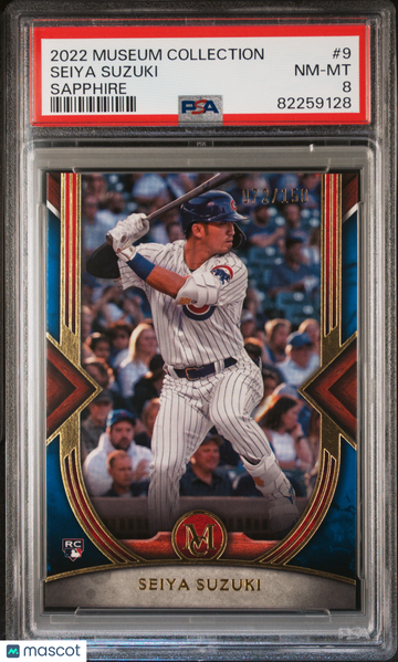 2022 Topps Museum Collection Seiya Suzuki #9 Sapphire PSA 8