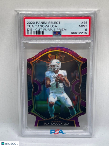 2020 Panini Select Tua Tagovailoa #45 Die Cut Purple Prizm PSA 9