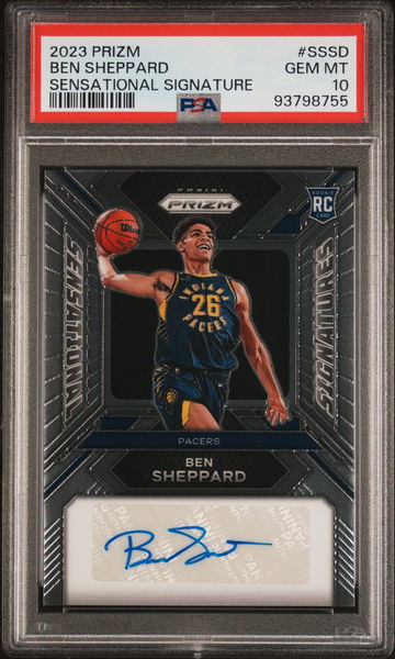 2023 PANINI PRIZM BEN SHEPPARD SENSATIONAL SIGNATURES #SSSD RC PSA 10