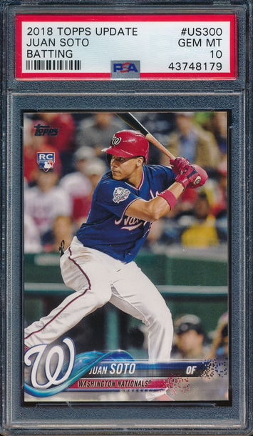 2018 Topps Update #US300 Juan Soto Batting RC Rookie PSA 10