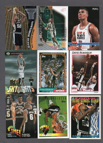 David Robinson NBA Basketball Card Lot (20) - Spurs HOF Nice Variety