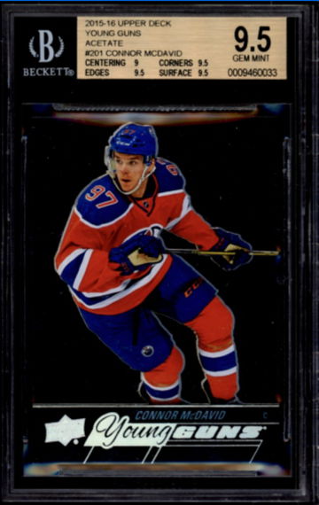 2015 UPPER DECK CONNOR MCDAVID ACETATE YOUNG GUNS BGS 9.5 