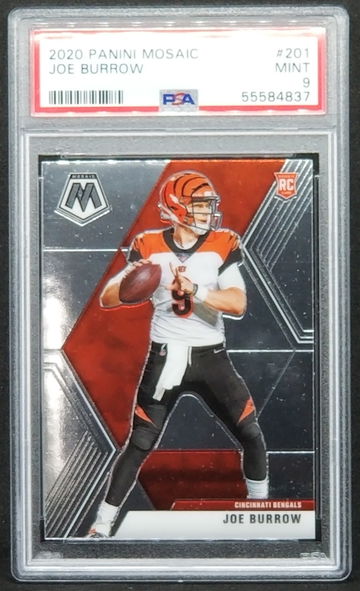 2020 Mosaic Joe Burrow PSA 9 RC #201 Rookie