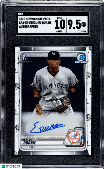 2020 Bowman Chrome Draft Ezequiel Duran #CPA-ED Autograph SGC 9.5 Auto 10