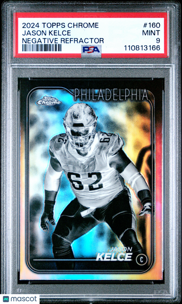 2024 Topps Chrome Jason Kelce #160 Negative Refractor PSA 9
