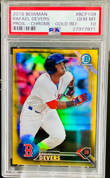 2016 Rafael Devers Gold /50 PSA 10 Topps Bowman RC