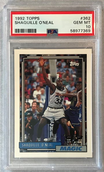 1992 Topps #362 Shaquille O'Neal Rookie Card  PSA 10 Gem Mint 