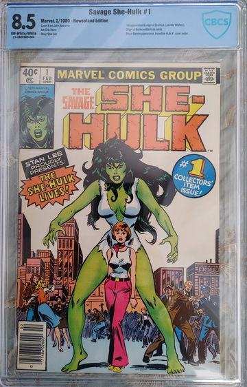 SAVAGE SHE HULK #1 CBCS 8.5 RARE KEY NEWSSTAND EDITION ORIGIN ISSUE