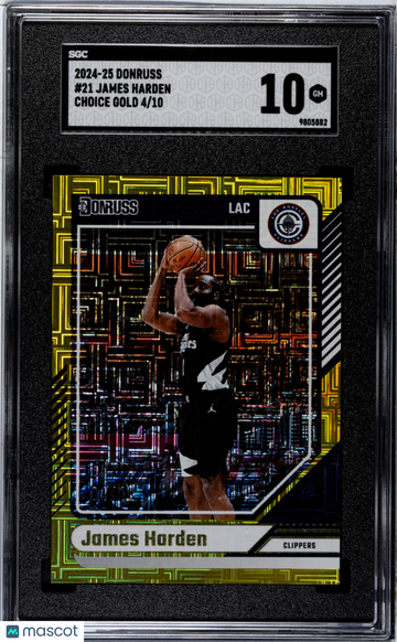 2024-25 Donruss James Harden #21 Choice Gold /10 Short Print Parallel/Variety SGC 10
