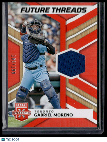 2022 Panini Elite Extra Edition Gabriel Moreno #FT-GM Future Threads Orange SN,MEM