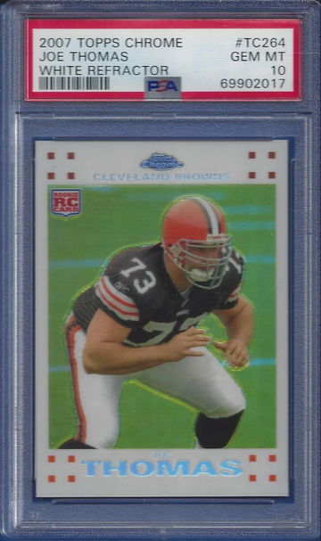 2007 Topps Chrome Joe Thomas #TC264 White refractor PSA 10 (BillsGridironGreats)