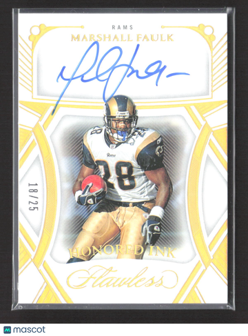 2025 Panini Flawless Honored Ink Marshall Faulk #HI-MFK /25