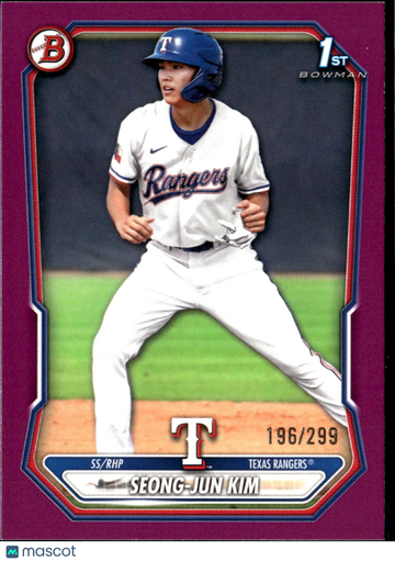 Seong-Jun Kim 2026 Bowman. Purple /19 Texas Rangers