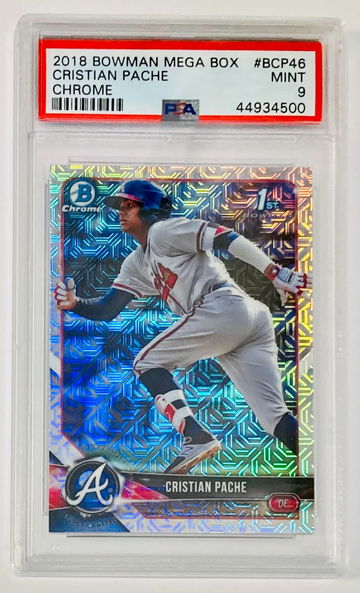 Cristian Pache 2018 Bowman Mega Box Chrome Refractor Rookie RC #BCP46 PSA 9 MINT Atlanta Braves