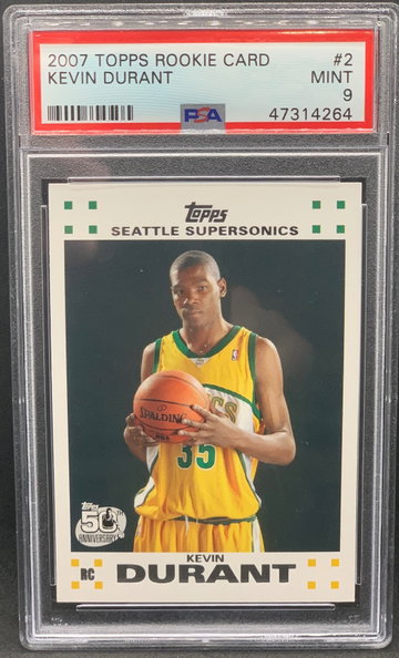 Kevin Durant 2007 Topps #2 Rookie PSA 9