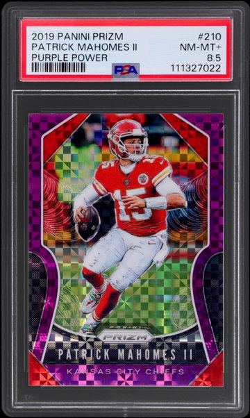 2019 Panini Prizm Patrick Mahomes II Purple Power PSA 8.5