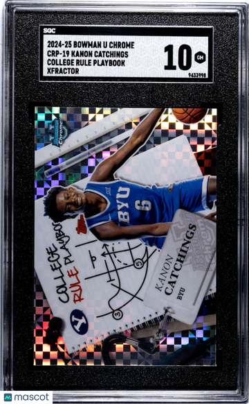 2024 Bowman U Chrome Kanon Catchings #CRP-19 College Rule Playbook Xfractor SGC 10