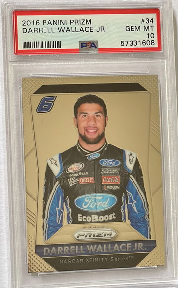 2016 Panini Prizm Darrell Bubba Wallace Jr. #34 PSA 10 GEM MINT Rookie NASCAR XFINITY