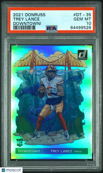 2021 Panini Donruss Downtown Trey Lance #DT-35 Downtown! PSA 10